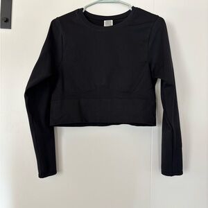 Victoria’s Secret PINK Active Black Long Sleeve Crop Top